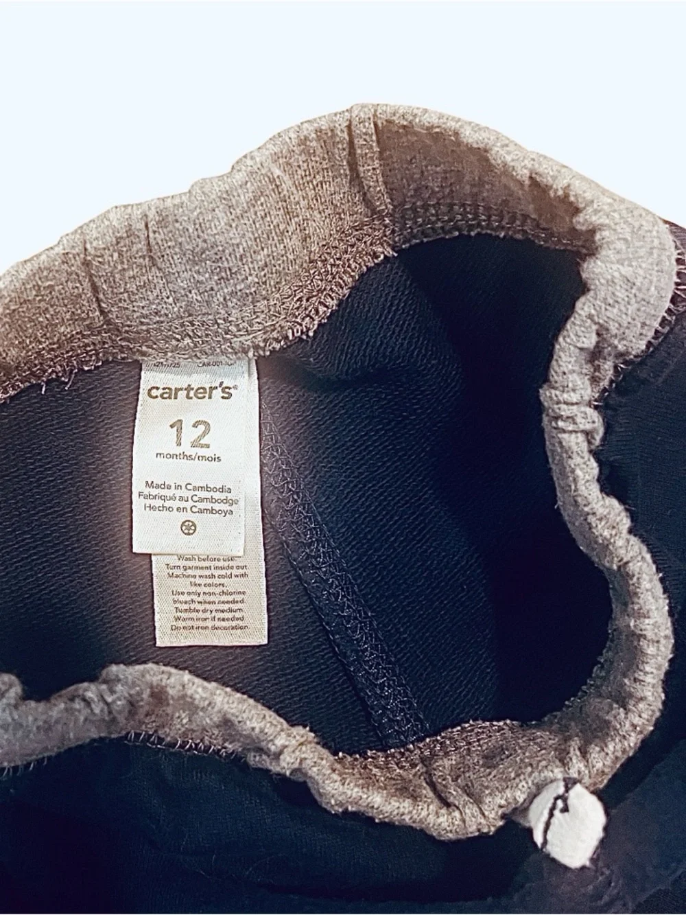 Carter’s 100% cotton deep blue sweatpants Boys 18 Months elastic waist pull-on